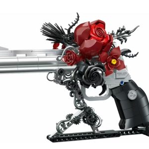 Romantic Revolver Building Blocks with Red Roses
